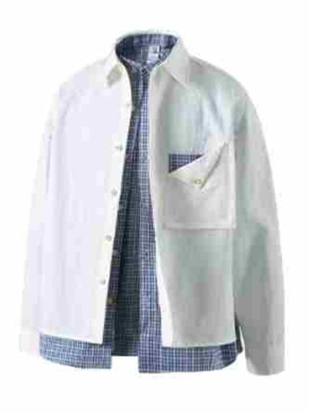 White Layered Gingham Jacket